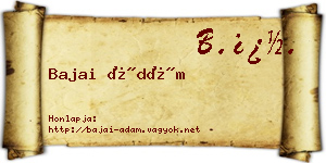 Bajai Ádám névjegykártya